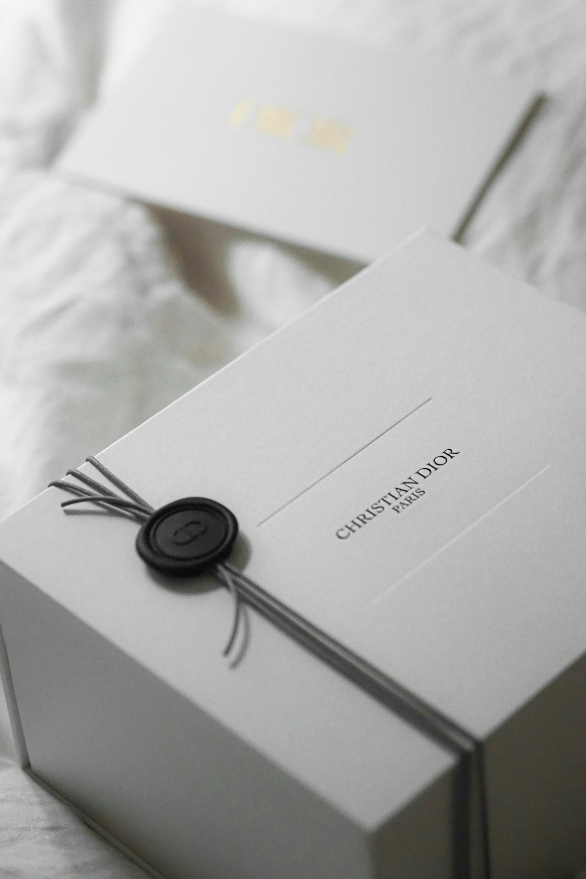 Christian dior gift box with wax seal